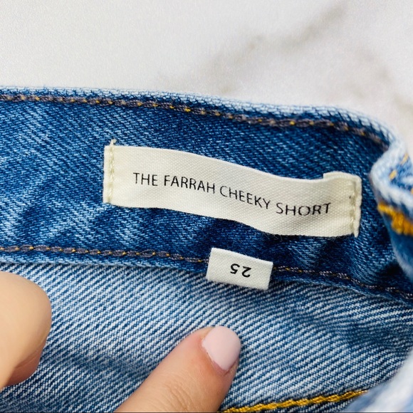 Aritzia Denim Forum cuffed high waisted shorts - Picture 3 of 4